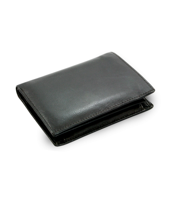 Black men's leather wallet with inserted document 514-2503-60