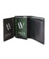 Black-green men's leather wallet with an internal snap closure 514-8140-60/58