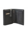 Men's black grey leather wallet with inner pins 514-8140-60/66