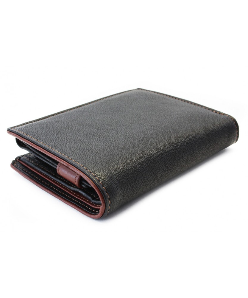 Black-brown men's leather wallet with an internal coin pocket 514-8140-60/44.