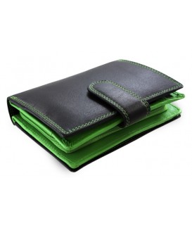 Black and green leather wallet with a pinch 511-8313-60/51