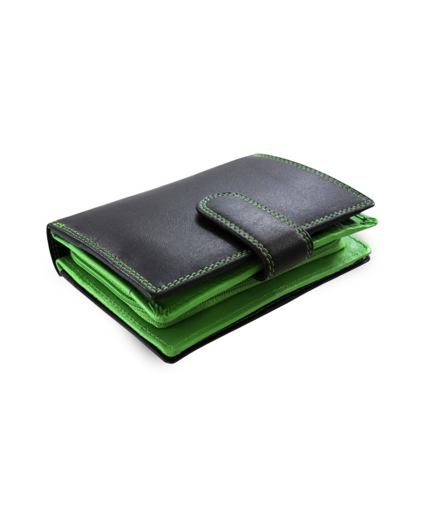 Black and green leather wallet with a pinch 511-8313-60/51