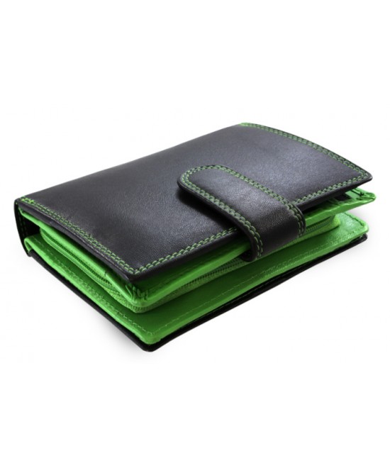 Black and green leather wallet with a pinch 511-8313-60/51