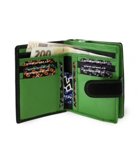 Black and green leather wallet with a pinch 511-8313-60/51