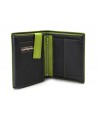 Black and green men's leather wallet with inner fastener 514-8140-60/51